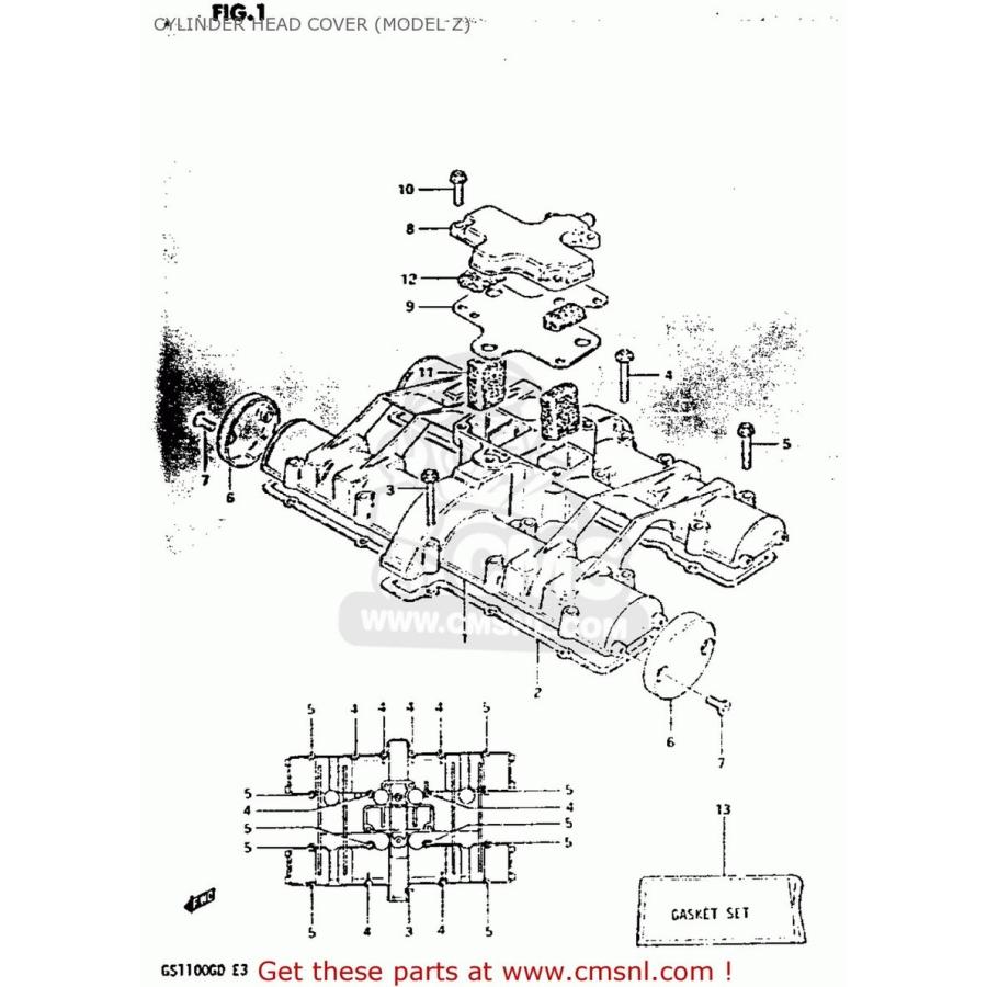 CMS シーエムエス (11402-49870) GASKET SET GS1100G 1982 (Z) GENERAL EXPORT (E01) 1983 (D) GS1100GK SUZUKI スズキ エンジンガスケット エンジンパーツ