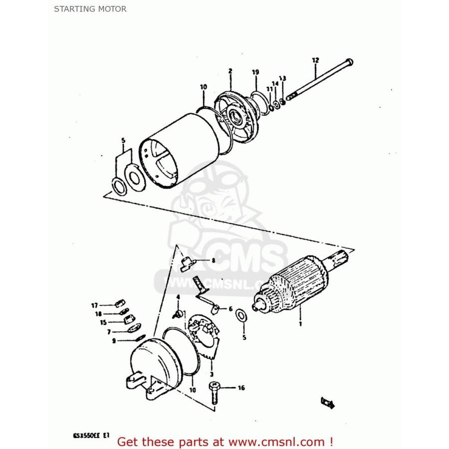 保管 CMS シーエムエス (31100-30B00-H17) MOTOR ASSEMBLY，STARTING GS550E
