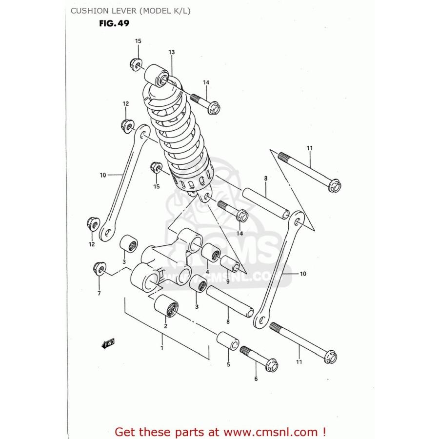 ブランド登録なし - CMS シーエムエス LEVER SET，RR CUSHION GS500E 1989 (K) USA (E03) 1990 (L) 1991 (M) 1992 (N) 1993 (P) 1994 (R) 1995 (S) 1996 (T) SUZUKI スズキ 足回転運動 その他サスペンション関連用品-車、バイク、自転車