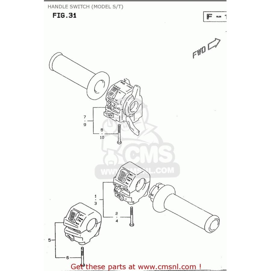 CMS シーエムエス (37200-49E00) SWITCH ASSY， HANDLE， RH SUZUKI スズキ ハンドルスイッチ・スイッチボックス ハンドル周辺パーツ ハンドル_1