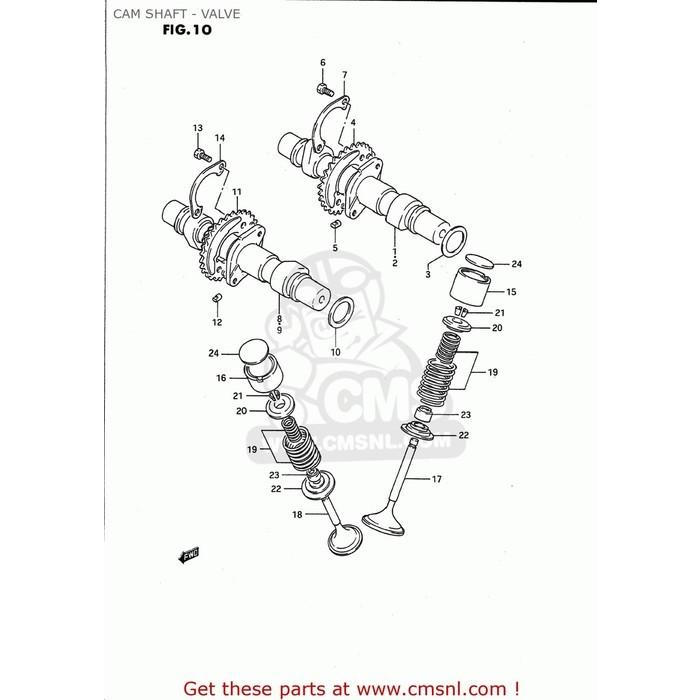 CMS シーエムエス (12710-01810) CAMSHAFT GS500E 1989 (K) USA (E03) 1990 (L) 1991 (M) 1992 (N) 1993 (P) 1994 (R) 1995 (S) 1996 (T) SUZUKI スズキ