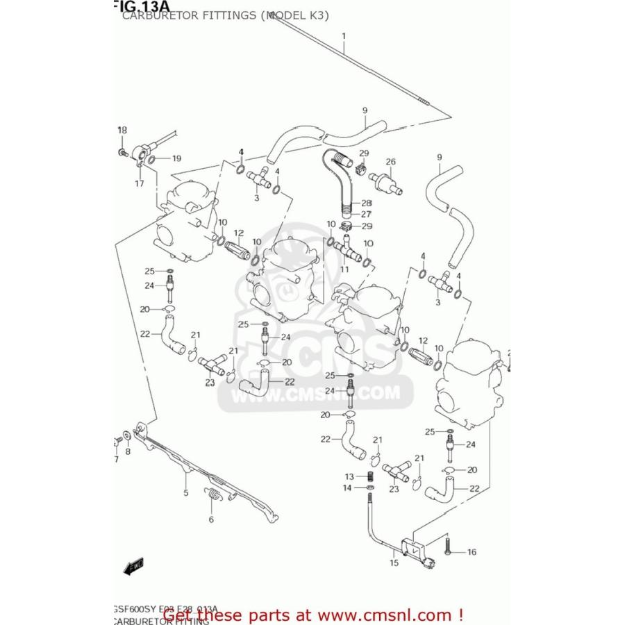 CMS シーエムエス SENSOR ASSY，THROTTLE GSF600S BANDIT 2000 (Y) USA (E03) 2001 (K1) 2002 (K2) 2003 (K3) SUZUKI スズキ 吸気関連 エンジン