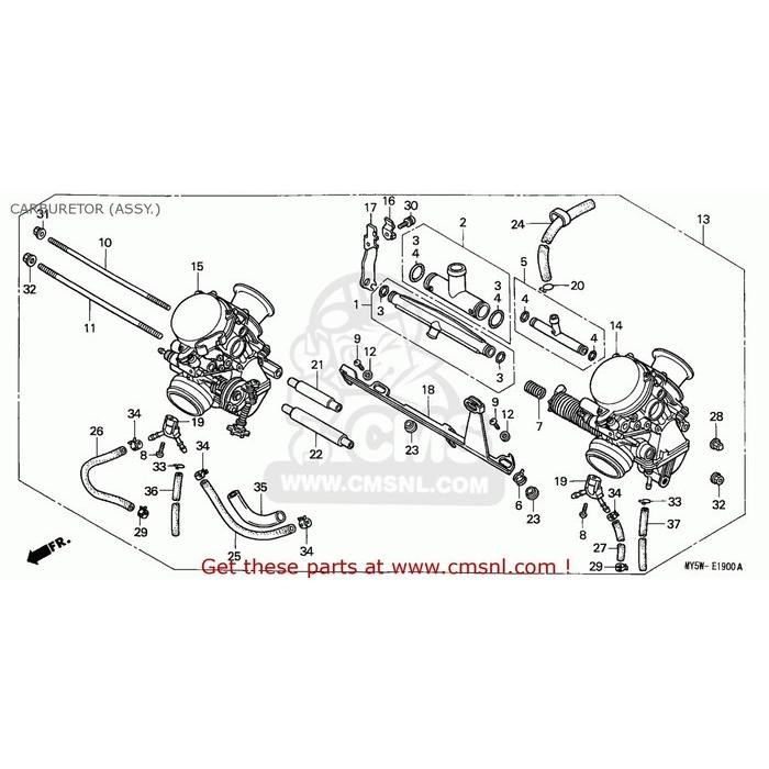 CMS シーエムエス (16101-MY5-S00) CARBURETOR ASSY ( CB500 1996 (T) SWITZERLAND 1997 (V) HONDA ホンダ キャブレター 吸気関連 エンジン