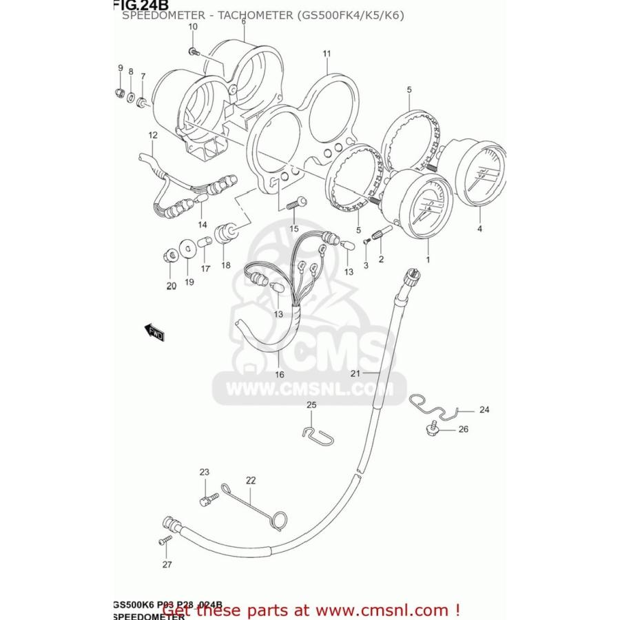 CMS シーエムエス SPEEDOMETER AS GS500F 2004 (K4) USA (E03) 2005