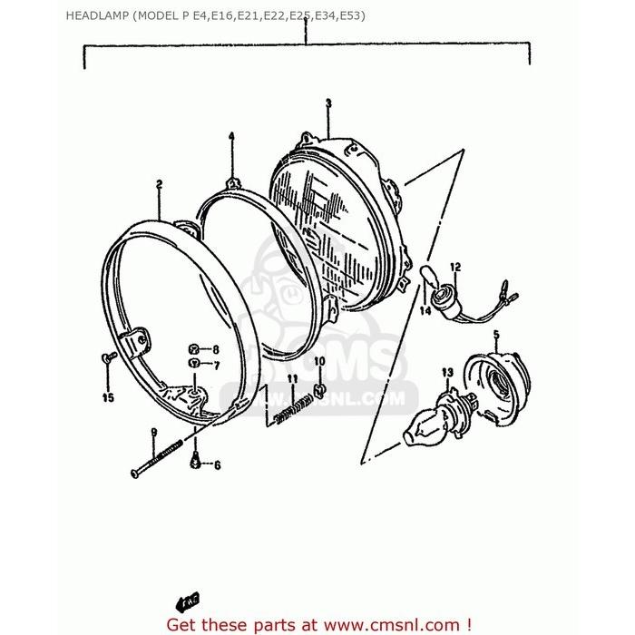 CMS シーエムエス (3510010D50999) HEADLAMP ASSY GSF400 1991 (M) (E02 E04 E16 E21 E22 E24 E25 E34 E53) 1992 (N) E30 1993 (P) SUZUKI スズキ ヘッドライト