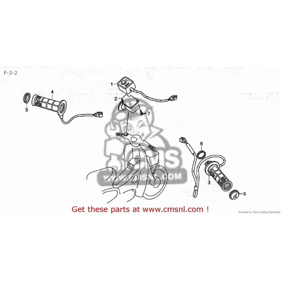 CMS シーエムエス GRIP HEATER SW AS C50BN (8) AA01-170 JAPAN (JDM) HONDA ホンダ その他グリップヒーターオプション・補修部品_1