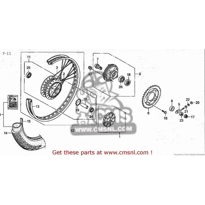 CMS シーエムエス HUB SUB ASSY，RR (JDM) C50BN (2) AA01-130 JAPAN (5) AA01-150 (7) AA01-160 (8) AA01-170 HONDA ホンダ ホイール関連 足回りの画像