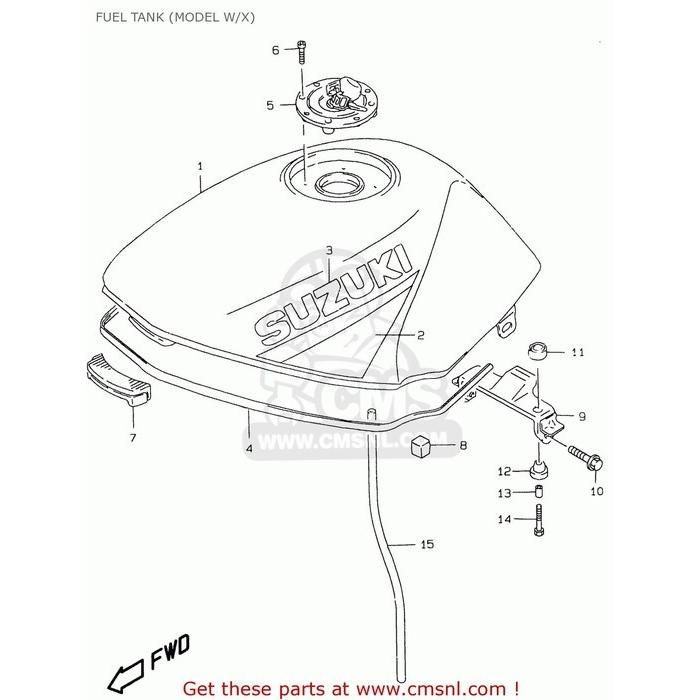 ブランド登録なし - CMS シーエムエス TANK ASSY，FUEL(GREEN) GS500E 1997 (V) (E02 E04 E22 E24 E25 E34 E37) 1998 (W) E18 1999 (X) 2000 (Y) GS500EU (E04 E39) SUZUKI スズキ
