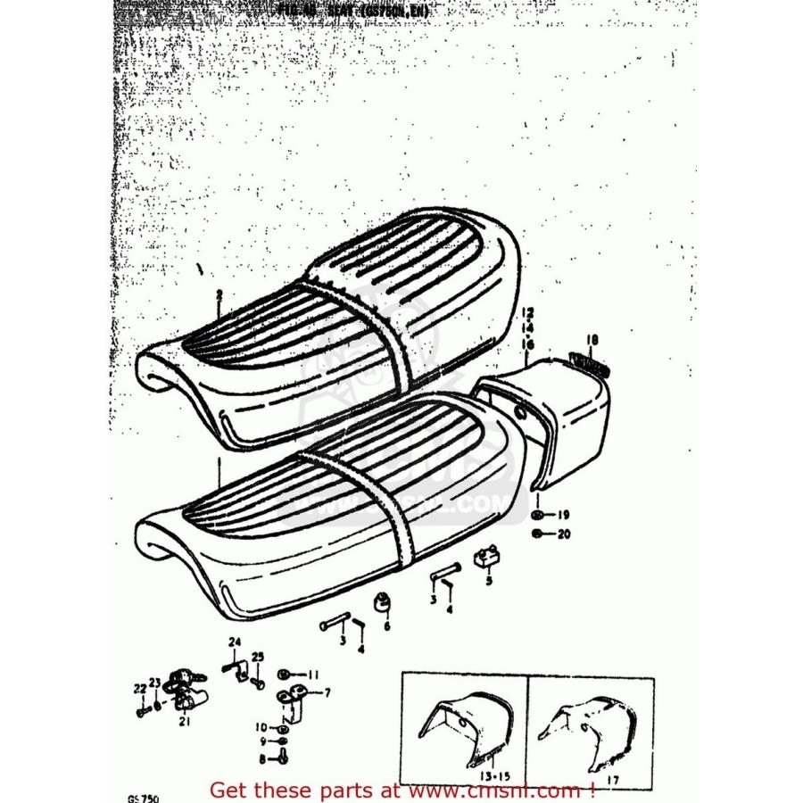 CMS シーエムエス (451004500448H) SEAT ASSEMBLY SUZUKI GS750 1977 (B) USA (E03)01