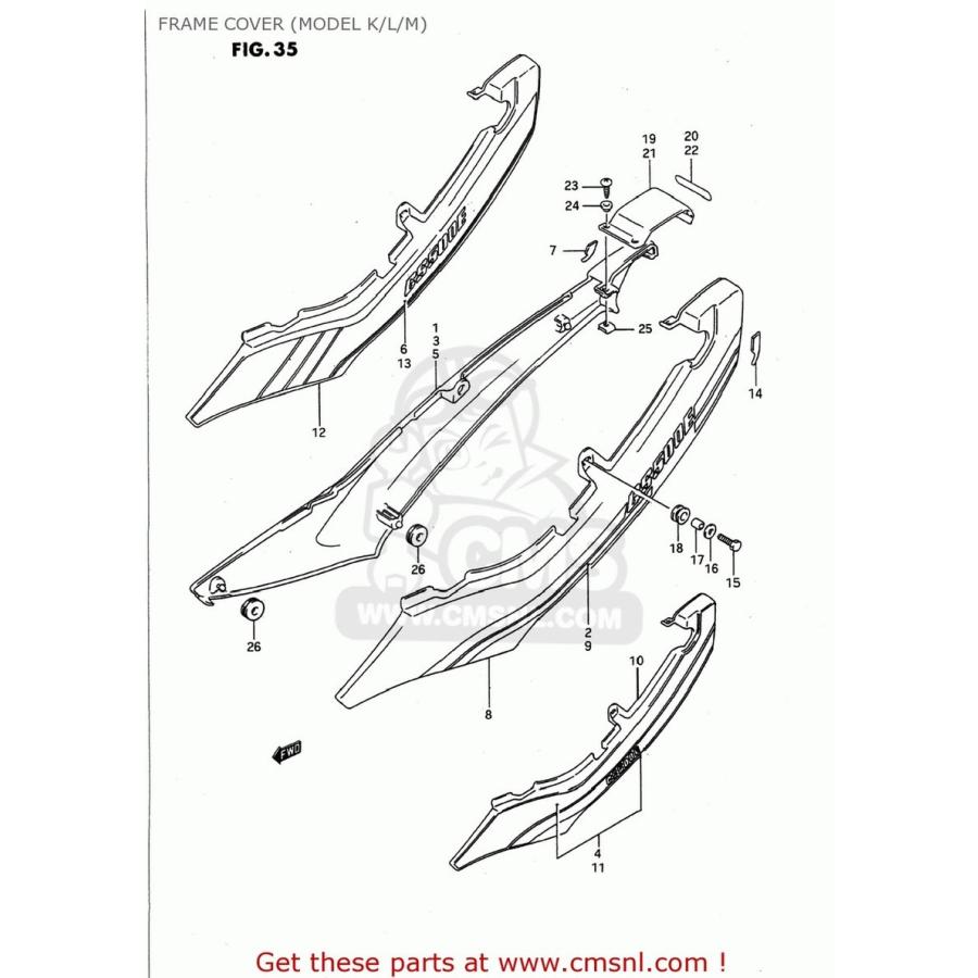 CMS シーエムエス (47111-01D00) COVER，FRAME，RIGHT GS500E 1989 (K) USA (E03) 1990 (L) 1991 (M) 1992 (N) 1993 (P) 1994 (R) 1995 (S) 1996 (T) 外装 | ブランド登録なし