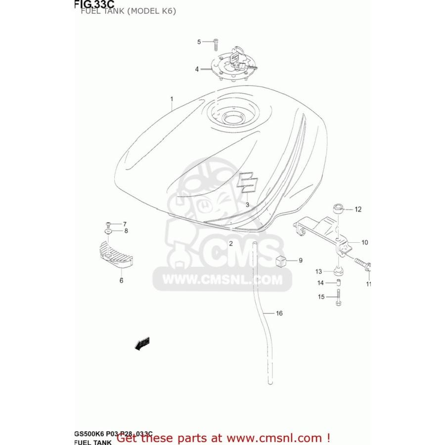 CMS シーエムエス TANK ASSY，FUEL(BLUE) GS500F 2004 (K4) USA (E03