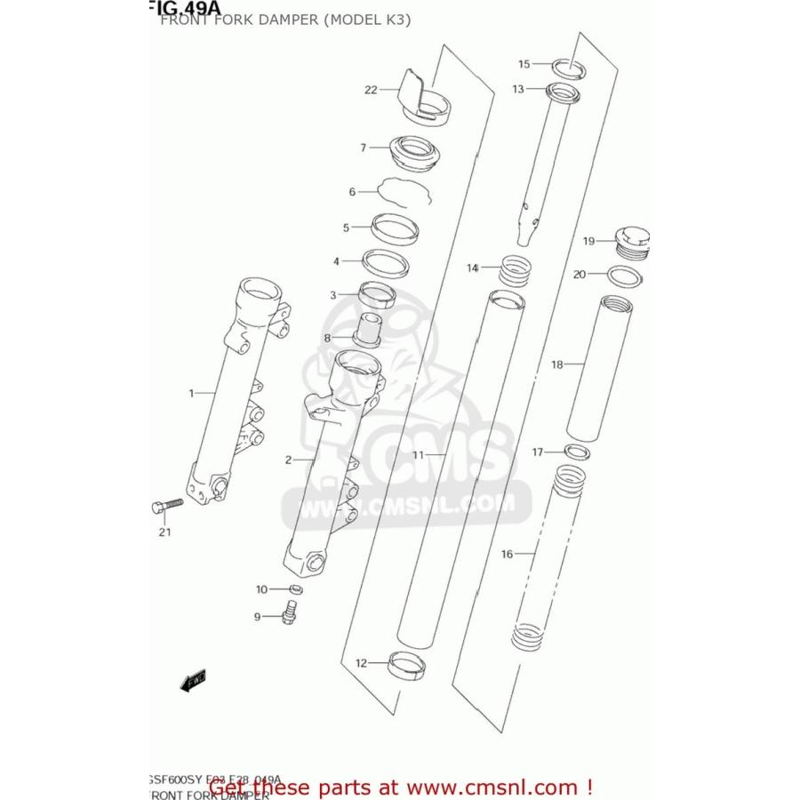 CMS CMS:シーエムエス TUBE, INNER- CMS CMS:シーエムエス PIPE-FORK INNER,LH,BL