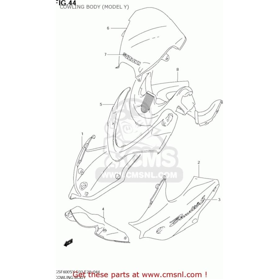 専用ページ② CMS シーエムエス COWLING ASSY，SIDE，R GSF600S BANDIT 2000 (Y) USA