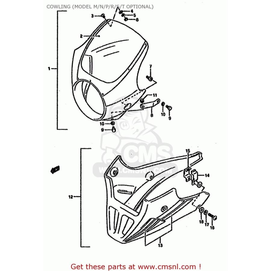 CMS シーエムエス (94402-01D60-33J) COWLING SET，UPPER (GREEN) SUZUKI スズキ ビキニカウル カウル関連 外装