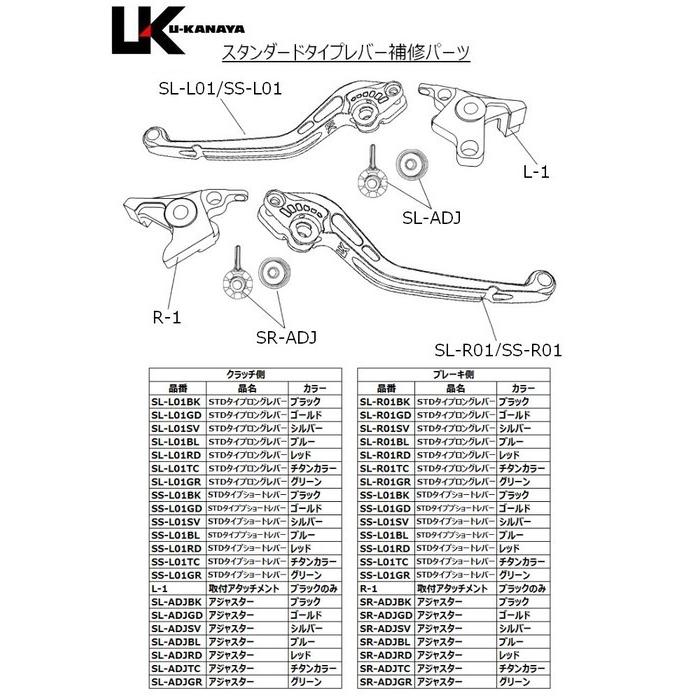 U-KANAYA ユーカナヤ スタンダードタイプ アルミビレットレバーセット レバーカラー：ブルー / アジャスターカラー：ゴールド NMAX NMAX155 YAMAHA ヤマハ | U-KANAYA | 05