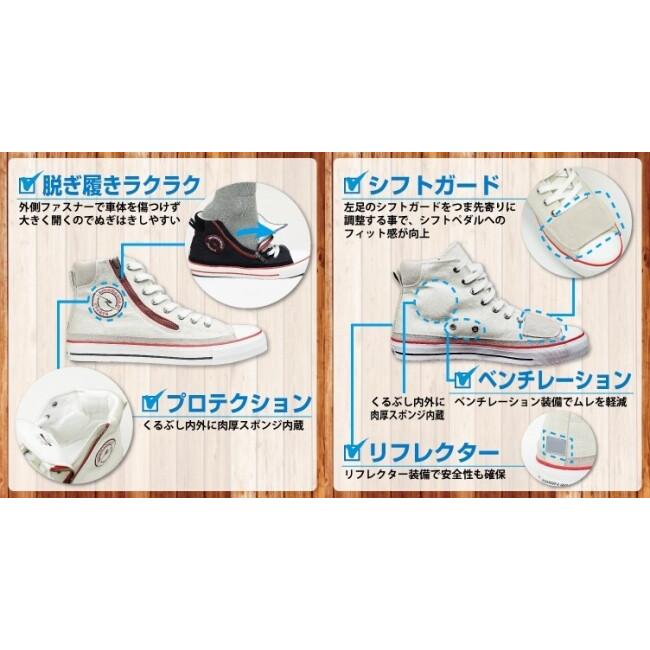ROUGH＆ROAD ラフ＆ロード ラフライディングスニーカー［アイボリー／レッド］ライディングシューズ サイズ：25.0cm ライディングシューズ フットウェア