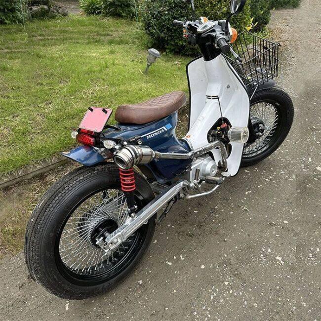 GM-MOTO ジーエムモト ワイドホイール・メッキスポーク＆極太タイヤセット タイプ：前後セット スーパーカブC50 スーパーカブC70 スーパーカブC90 リトルカブ | ブランド登録なし | 09