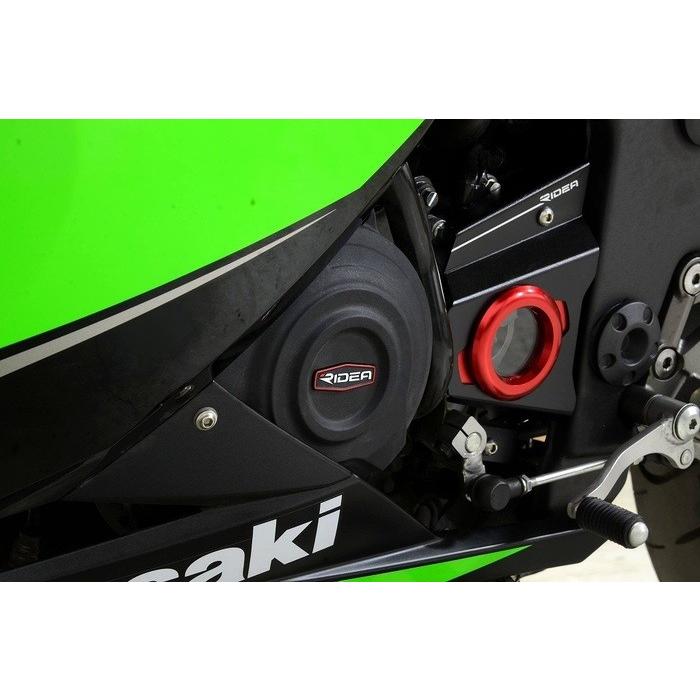 RIDEA リデア スプロケットカバー カラー：レッド Z250 (2013-) ニンジャ250 KAWASAKI カワサキ 外装