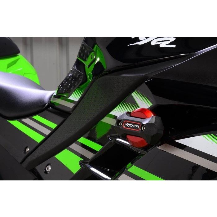 RIDEA リデア フレームスライダー メタリックタイプ カラー：ブルー ニンジャ250 KAWASAKI カワサキ エンジンスライダー・フレームスライダー フレームの画像
