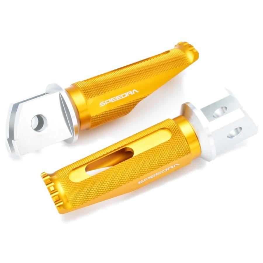 SPEEDRA スピードラ アルミ削り出しステップ レーシングタイプ ステップバーカラー：ゴールド / 取付部カラー：シルバー KAWASAKI カワサキ ステップバー | SPEEDRA