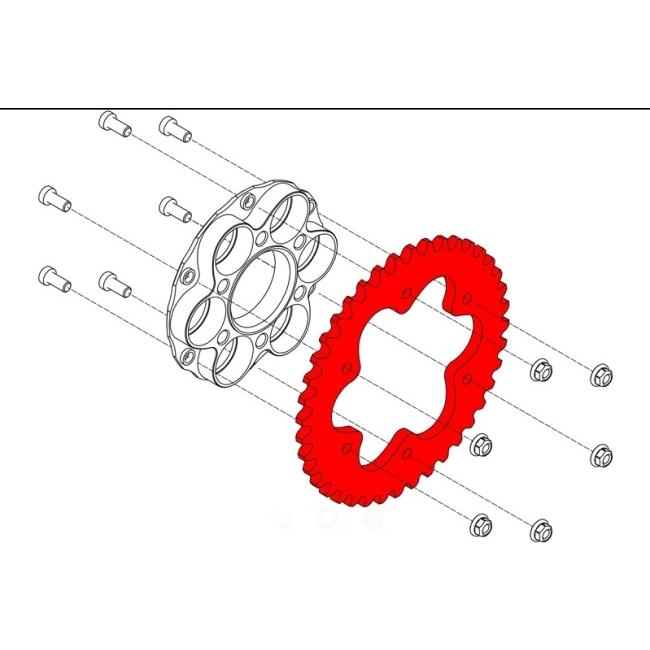 CNC Racing シーエヌシーレーシング リアスプロケット 5ホール 丁数：39 DUCATI ドゥカティ ドリブンスプロケット・リアスプロケット 駆動系の画像