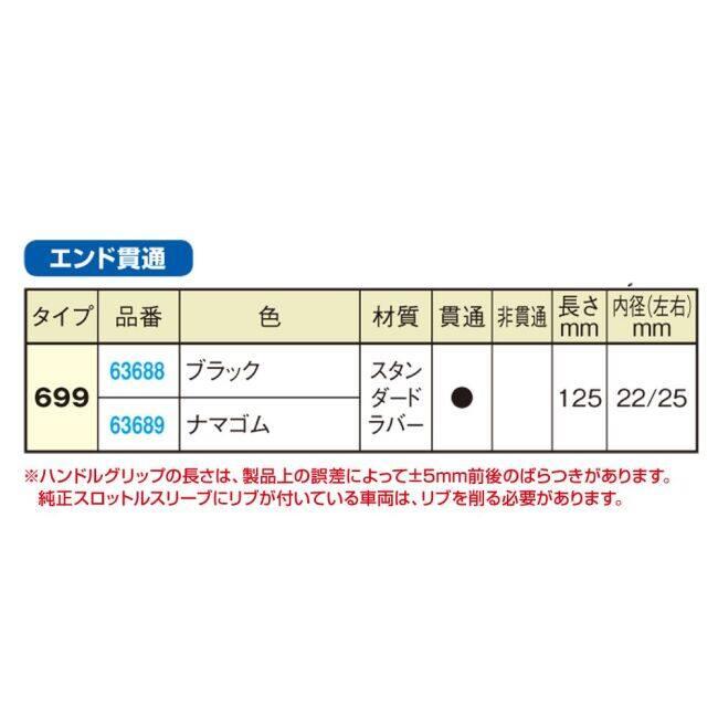 プログリップ PROGRIP スーパーバイクグリップ ＃699 カラー：ブラック