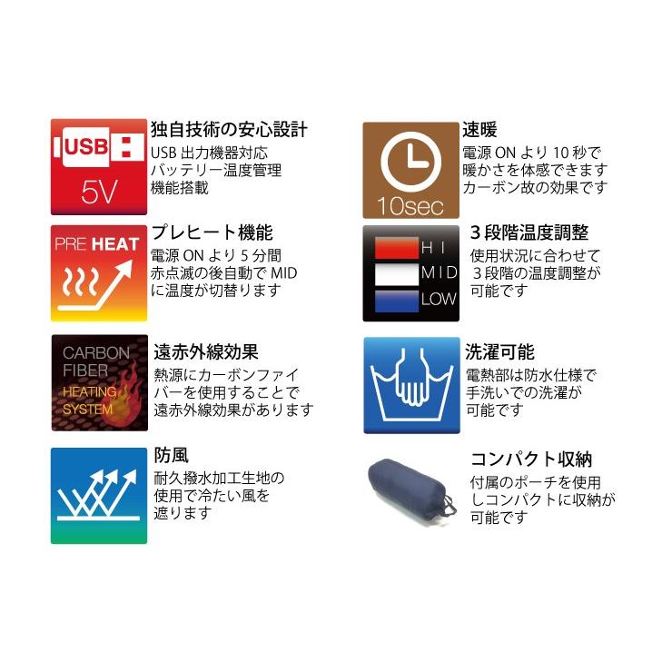 Rible リブレ CROSS HEAT ヒートインナーダウンベスト丸首 5V仕様 サイズ：S 電熱ベスト アパレル | ブランド登録なし | 04