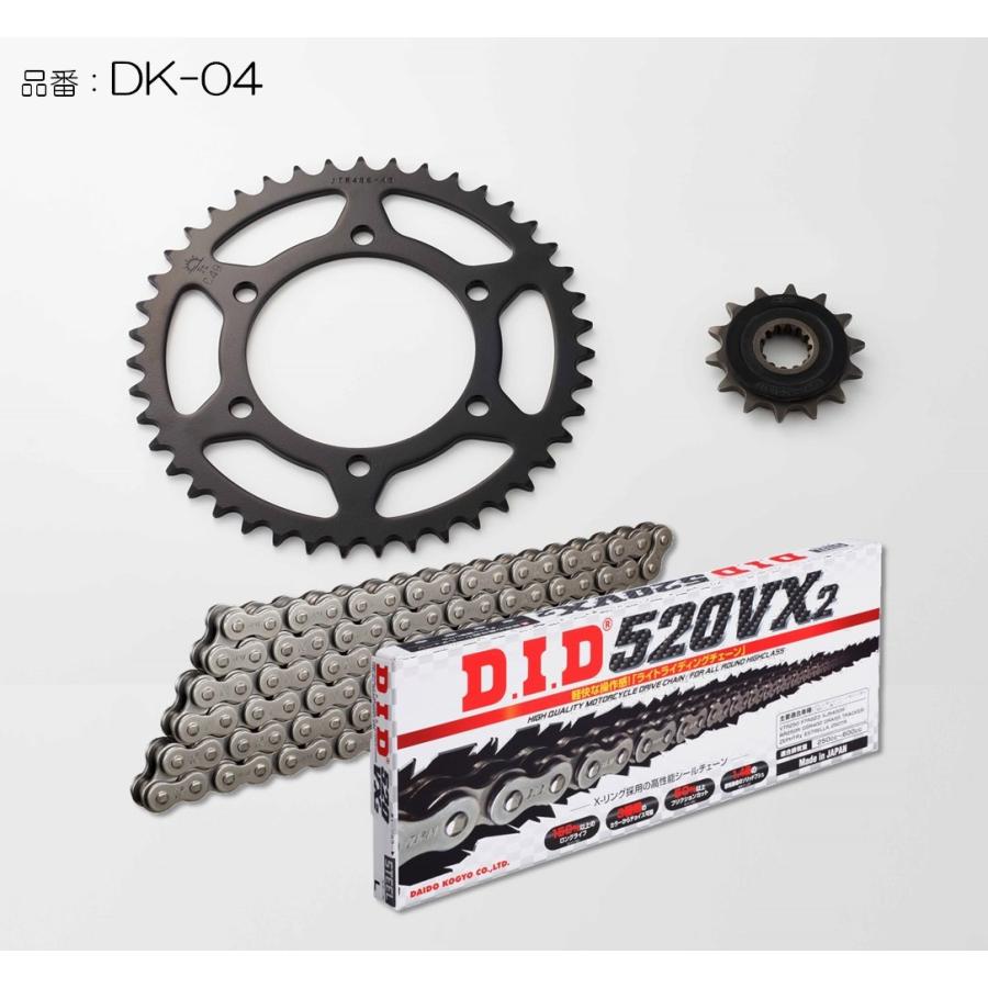 チェーン　スプロケセット　DID D.I.D DID ダイドー チェーン＆スプロケット3点交換キット カラー