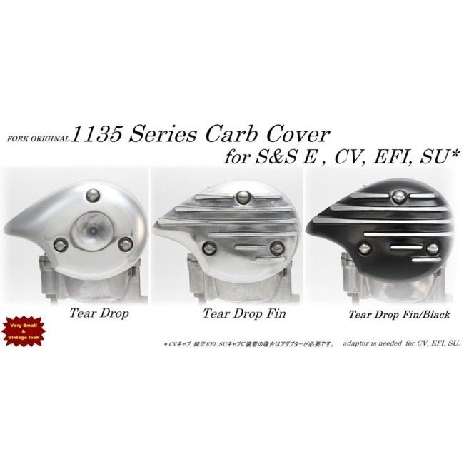 FORK フォーク 1135シリーズ キャブカバー タイプ：Tear Drop FIN Black S＆S Super E HARLEY-DAVIDSON ハーレーダビッドソン 吸気関連 エンジン | ブランド登録なし | 03