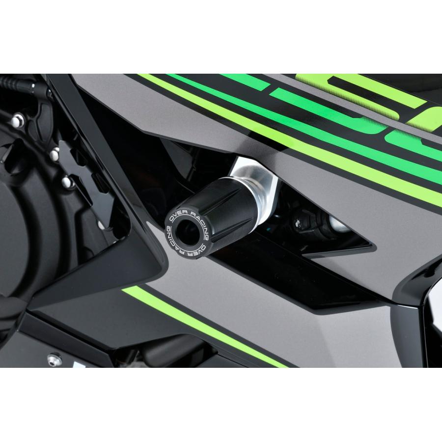 OVER オーヴァー レーシングスライダー カラー：シルバー(アルマイト仕上げ) Ninja400 KAWASAKI カワサキ エンジンスライダー・フレームスライダー フレーム