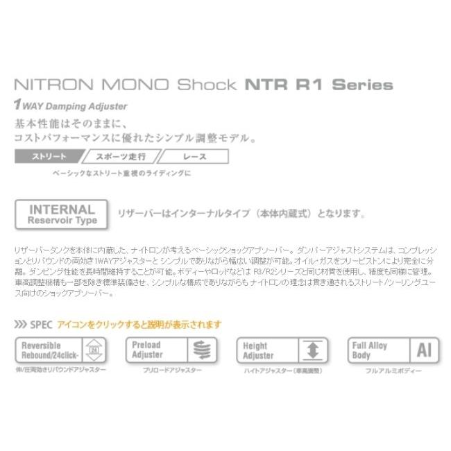 NITRON ナイトロン リアサスペンションモノショック NTR R1シリーズ スプリングカラー：タイタニアムブラック VERSYS-X 250 KAWASAKI カワサキ サスペンション | NITRON | 07