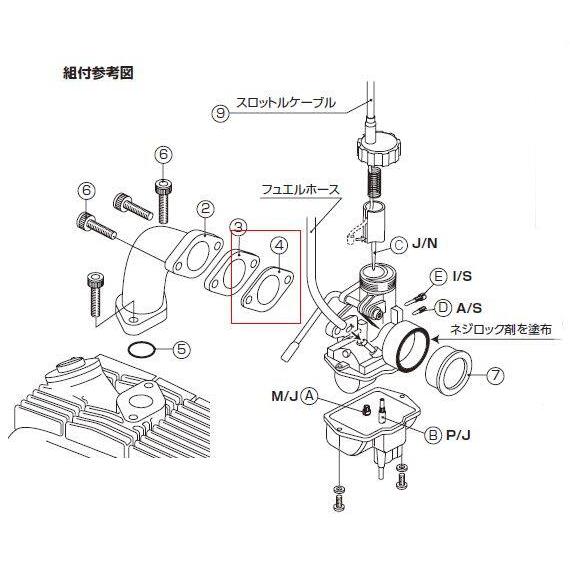 KITACO（キタコ） 【補修パーツ】マニホールドパッキン CL50 ベンリィ