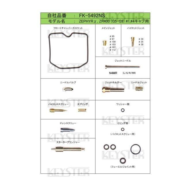 楽器セット KEYSTER（キースター） キャブレター燃調キット ゼファーX ZR400