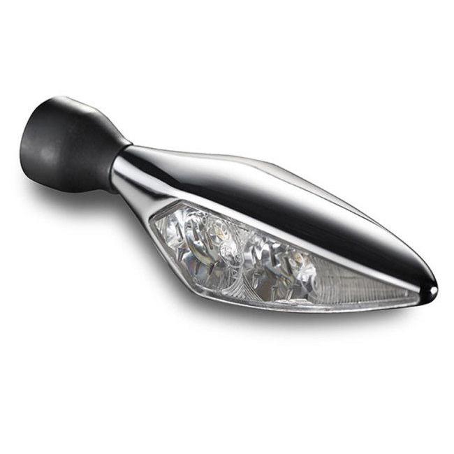Kellermann ケラーマン micro Rhombus PL [マイクロ ローンバス PL] ポジション灯機能付きウインカー 本体カラー：クローム / 取付位置：左前 ウインカー