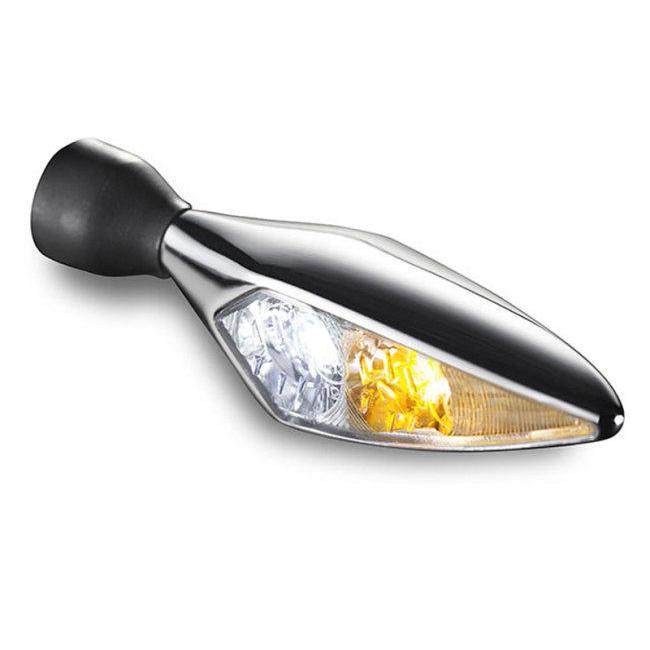 Kellermann ケラーマン micro Rhombus PL [マイクロ ローンバス PL] ポジション灯機能付きウインカー 本体カラー：クローム / 取付位置：右前 ウインカー