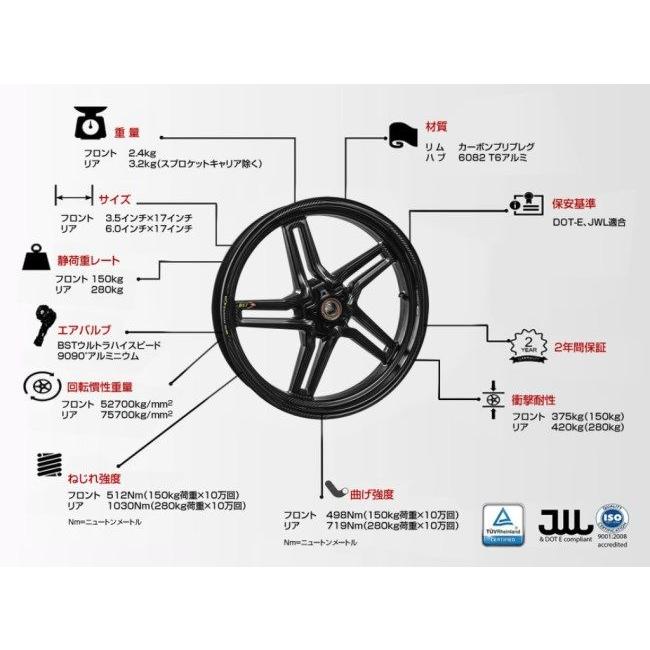 BST BST:ビーエスティー BSTカーボンホイール ラピッドテック[Rapid TEK] YZF-R1｜webike｜03