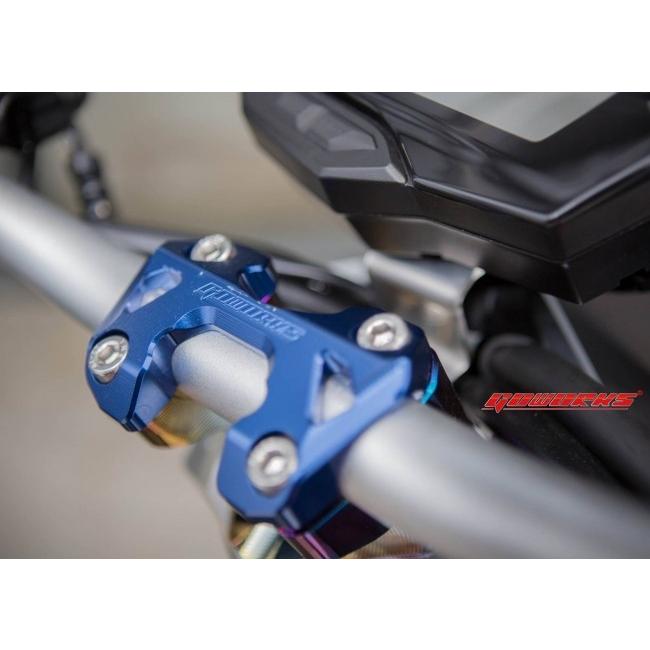 Go Works ゴーワークス アッパーハンドルバークランプ カラー：シルバー FORCE YAMAHA ヤマハ