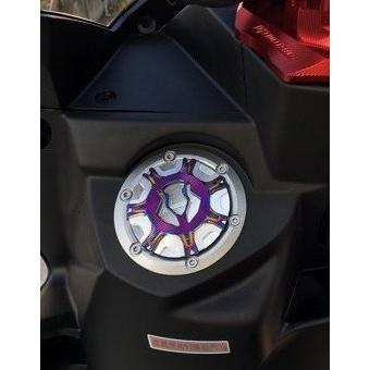 Go Works ゴーワークス ティアドロップ型 タンクキャップ(チタンメッキ) カラー：ゴールド SYM ガソリンタンクキャップ タンク関連 外装