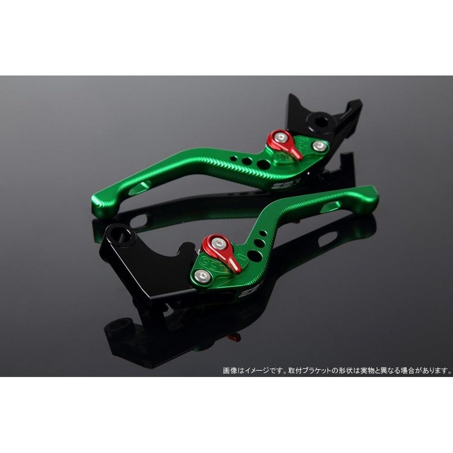 SPEEDRA スピードラ アルミビレットアジャストレバーセット 3Dショート アジャスターカラー：マットレッド / レバー本体カラー：マットグリーン HONDA ホンダ | SPEEDRA