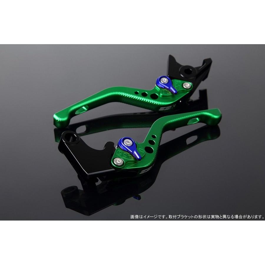 SPEEDRA スピードラ アルミビレットアジャストレバーセット 3Dショート アジャスターカラー：マットブルー / レバー本体カラー：マットグリーン HONDA ホンダ | SPEEDRA