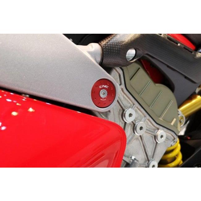CNC Racing シーエヌシーレーシング フレームホールキャップ カラー：レッド PANIGALE V4 R S SP SP2 30° ANNIVERSARIO 916 DUCATI ドゥカティ フレーム | CNC RACING | 01