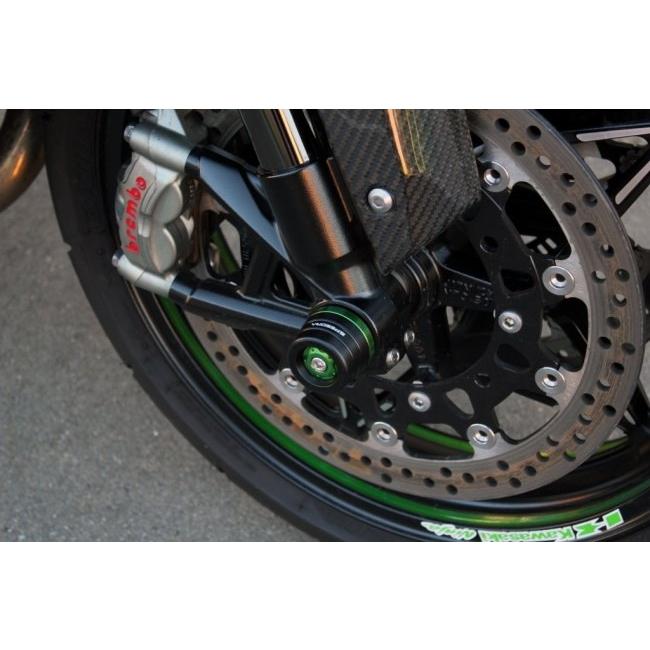 SPEEDRA スピードラ フロントアクスルスライダー カラー：グリーン NINJA H2 H2SX/SE ZX-14R ZX-10R KAWASAKI カワサキ アクスルスライダー フレーム | SPEEDRA | 01