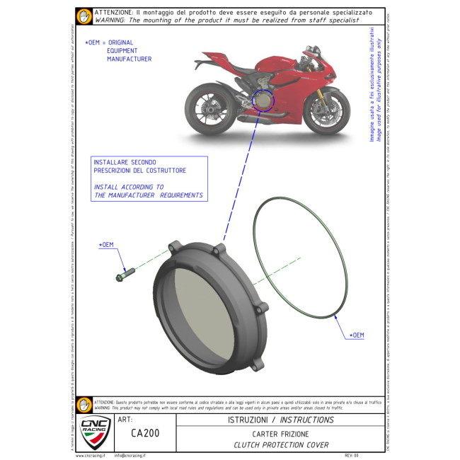 CNC Racing シーエヌシーレーシング クリアクラッチカバー PANIGALE BICOLOR カラー：ブラック DUCATI ドゥカティ クラッチカバー エンジンパーツ エンジン | CNC RACING | 02