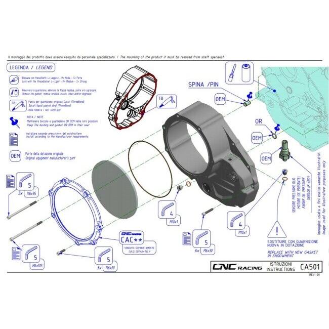 CNC Racing シーエヌシーレーシング クリアクラッチカバー カラー：シルバー DUCATI ドゥカティ クラッチカバー エンジンパーツ エンジン | CNC RACING | 03