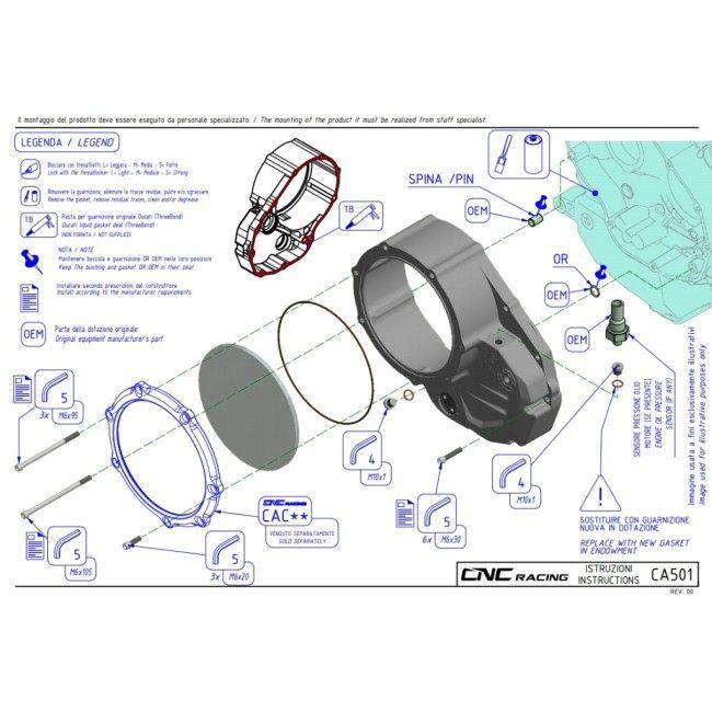CNC Racing シーエヌシーレーシング クリアクラッチカバー バイカラー カラー：ブラック／ゴールド DUCATI ドゥカティ クラッチカバー エンジンパーツ エンジン | CNC RACING | 05