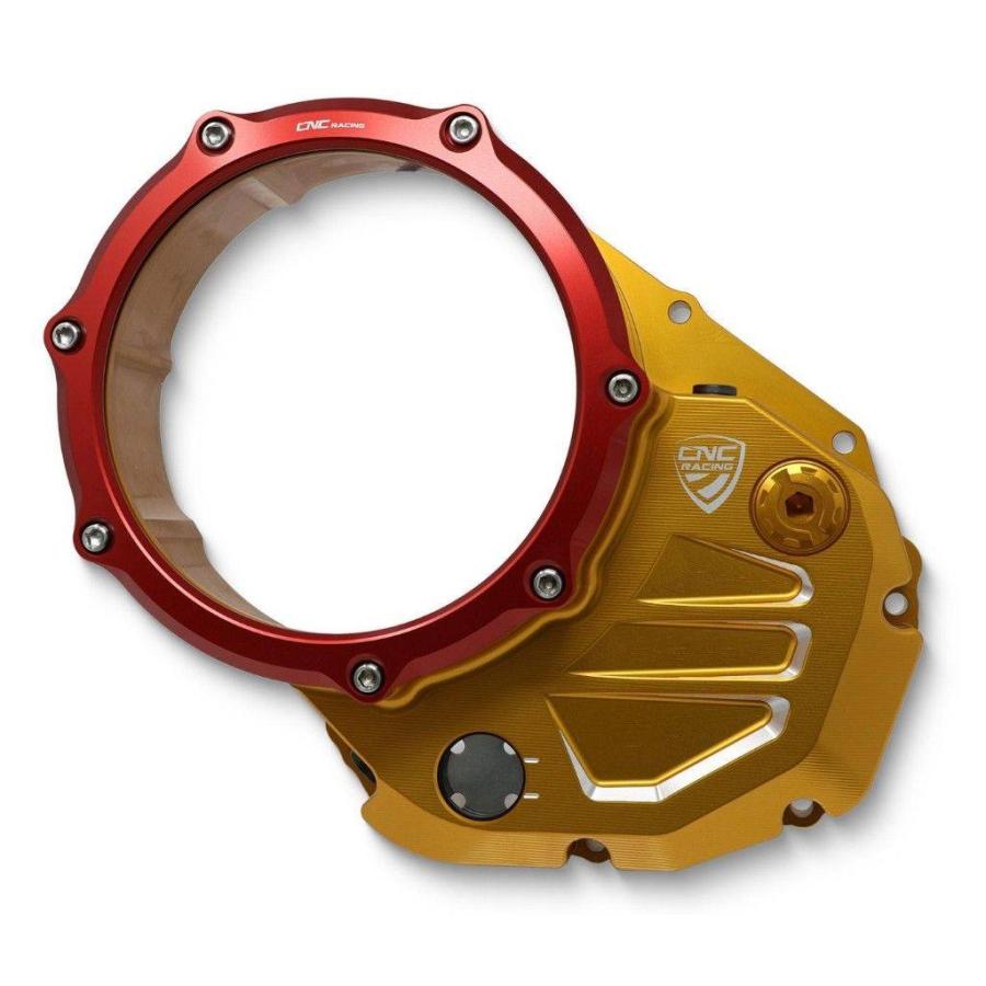 CNC Racing シーエヌシーレーシング クリアクラッチカバー バイカラー カラー：ゴールド／レッド DUCATI ドゥカティ クラッチカバー エンジンパーツ エンジン | CNC RACING