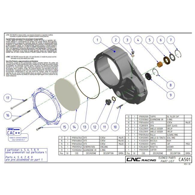 CNC Racing シーエヌシーレーシング クリアクラッチカバー バイカラー カラー：ゴールド／レッド DUCATI ドゥカティ クラッチカバー エンジンパーツ エンジン | CNC RACING | 06