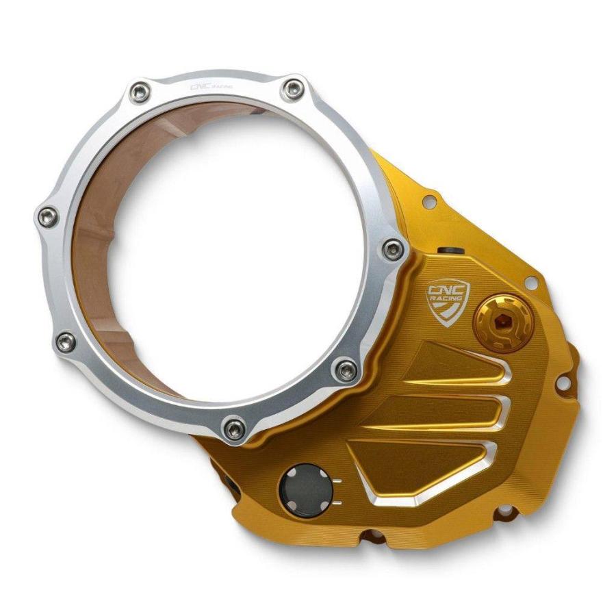 CNC Racing シーエヌシーレーシング クリアクラッチカバー バイカラー カラー：ゴールド／シルバー DUCATI ドゥカティ クラッチカバー エンジンパーツ エンジン | CNC RACING