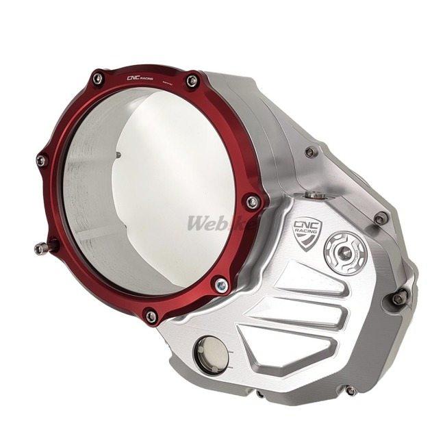 CNC Racing シーエヌシーレーシング クリアクラッチカバー バイカラー カラー：シルバー／レッド DUCATI ドゥカティ クラッチカバー エンジンパーツ エンジン | CNC RACING | 08