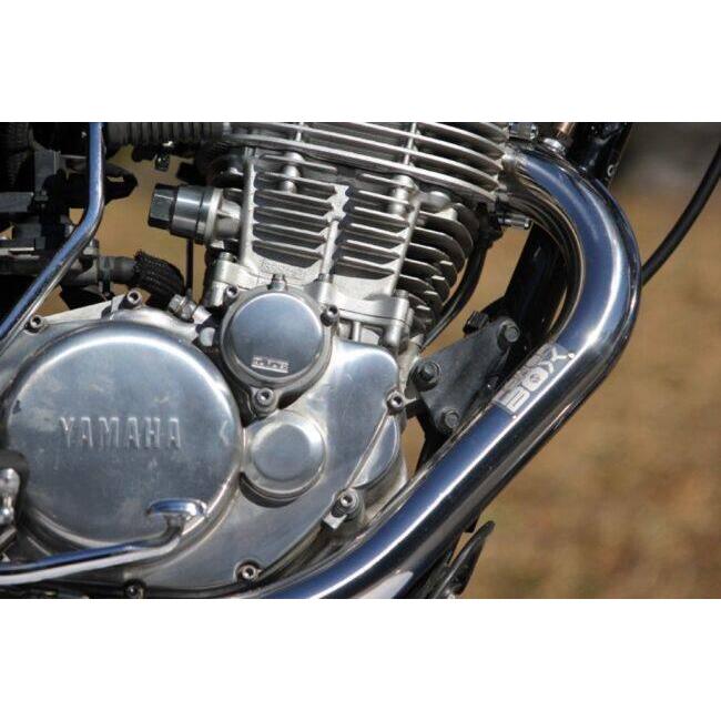 ほぼ新品 SR400 SP忠男 パワーボックスパイプ エキパイ キャブ SP忠男 スペシャルパーツ忠男 POWER BOX(パワーボックス)エキパイ